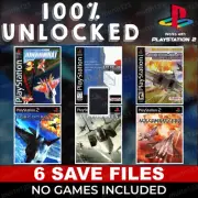 Ace Combat 0 1 2 3 4 5 PS2 Official Memory Card Unlocked Completed Saves