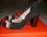 MISSONI FOR TARGET SUEDE BARK WOOD PUMP ZIG ZAG PATTERN ON TOE SHOES 9