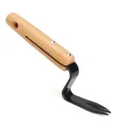Forked Head Hand Weeder Puller Patio Wood Handle Garden Remove Weeds