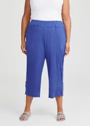 [TS] Taking Shape Ava Split Hem Crop Pant Size 12 in Baja Blue, Viscose - Plus Size Women's Clothing Baja Blue