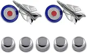 [Select Gifts] Sterling Silver Fighter Jet with RAF Roundel Cufflinks Shirt Dress Studs Gift Set