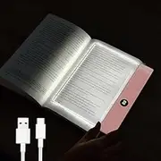 GOUTOOL Rechargeable Book Light for Reading in Bed, Flat Reading Light with 3 Colors & Timer,Dimmable Book Lights for Reading at Night for Kids & Readers (Pink)