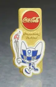 OLYMPIC PINS BADGE 2020 2021 TOKYO JAPAN COKE COCA COLA SPONSOR MASCOT TORCH GLD