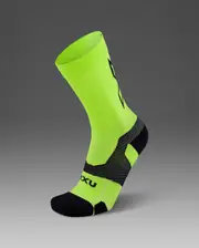 Vectr Light Cushion Crew Socks, 2XU, S, Volt/Black X, Unisex