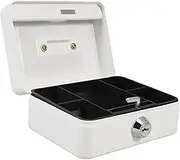 SEWACC Small Lockable Storage Box for Cash Portable Metal Money Organizer with Combination Lock and Removable Tray Elegant Safe Box for Valuables and Documents