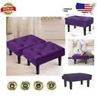 Small Stylish Ottoman Footstool with Durable Wooden Base - Perfect for Any Room