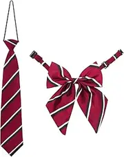 [Mantieqingway] School Ties for Boys/Girls, Pre-tied Adjustable Bow Ties Uniforms Tie Set for Graduation Party Casual(Age 5-12)