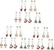 [SHERCHPRY] 3sets Xmas Party Ear Ornament Christmas Theme Earrings for Women Snowflake Lights Casual Jewelry 5pair*3