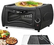 Electric Pizza Oven Indoor Tandoori Oven, 2100W Mini Oven Lahmacun Manakish Pizza Oven,0-380℃ Temperature Control, Overheating Protection for Takeaway Kitchen Appliance 14L Square gate