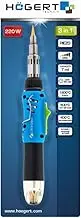 HÖGERT TECHNIK 3-in-1 Gas Soldering Iron, 220 W, Piezo Ignition, Soldering Iron (400 °C), Burner (1300 °C), Senge (550 °C), Butane-Propane, Compact, Ergonomic, 40 Minutes Running Time