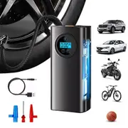 Tire Inflator Air Compressor with Auto Shutoff Pressure Gauge for Car Motorcycle