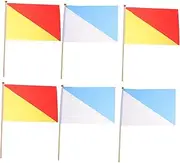 BIUDECO Signal Flags for Sports and Training Navy Blue Yellow Handheld Flags Set of 6 Commanding Pole