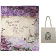 Under His Wings Quilt & Angel Tote - 50"X60" - NWT