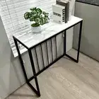 Modern Sintered Stone Console Foyer Tables for Entryway Living Room White &Black