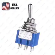1Pcs DPDT Blue 3 Way 6 Pin ON OFF ON Guitar Mini Toggle Switch Car/Boat Switches