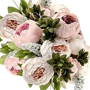 FiveSeasonStuff Vintage Artificial Peonies Silk Peony Flowers and Hydrangeas for Wedding Bridal Home Décor – Beautiful Floral Centerpiece Arrangement Decoration with 2 Bouquets (Rosy Pale Pink)