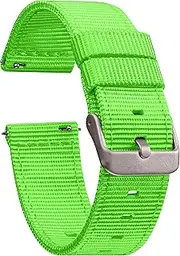 GadgetWraps Nylon 20mm Quick Release Watch Bands - NATO Style Two-Piece Watch Straps - 20mm Width - (Hyper Green, 20mm)
