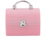 Small Ring Box Simple Retro Portable Travel Jewelry Organizer for Storing Rings and EarringsPink