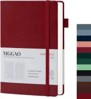 A5 Ruled Journal Red 188 Pages Thick Paper Leather Hardcover Notebook Writing