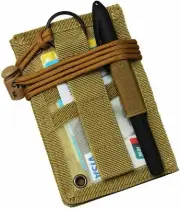 Tactical ID Card Holder Pouch Credit Card Pen Knife Holder Neck Lanyard Key Ring