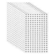 15 Sheets Alphabet Stickers 13mm Small Letter W Self-Adhesive Letter Label