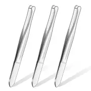 3 Pieces Stainless Steel round Tip Tweezers Eyebrow Hair Removal Tweezers Makeup