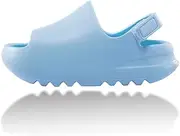 [soofylia] Toddler Little Kids Slides Sandals, Kids Summer Non-slip Open Toe Slides Sandals,Beach Pool Anti-slip Water Shoes,Indoor Outdoor Lightweight Slippers for Boys and Girls