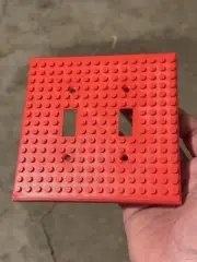 Lego compatible outlet Double light switch - RED
