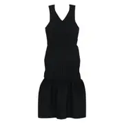 [Cfcl] Cfcl Ribbed V-neck Midi Dress I NUMERIC BLACK