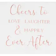 Ginger Ray Cheers To Love Laughter & Happily Ever After Large Napkins / Serviettes (Pack of 16)