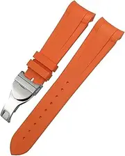 [EKSIL] Curved End Rubber Watchband 22mm 20mm For Tudor Black Bay 41mm Pelagos 42mm 1958 Blue Sports Watch Strap