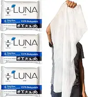 XL Wet Wipe Cleansing Body Wipes All Natural - 3 Pack Individual Pouches - Biodegradable & Unscented - No Rinse Bathing and Shower Wipe - Great for After Workout, Camping, Travel, Yoga, Gym