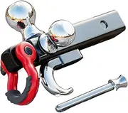 Trailer Hitch Tri-Ball Mount With Hook&Pin&Rotatable Tow Shackle,Fits 2-in Receiver With 1-7/8-in,2-in,2-5/16-in Hitch Ball