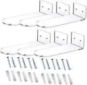 Amosfun 6pcs Floating Shoe Rack Acrylic Shoe Display Wall Shelf Racks Organizers Sneaker Display Shelf