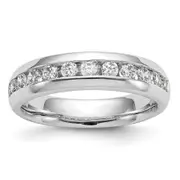 0.77ct. CZ Solid Real 14K Yellow Gold 11-Stone Wedding Band Ring Only