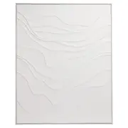 [James Lane] Wavy Hand Painted Wall Art White - 120cm x 150cm