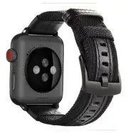 Nylon Leather Buckle Apple Watch Band Series 1-6 & SE Color Black Red and Green!