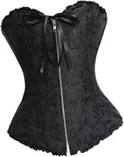 [Frediuo] Underbust Corset Modern Steampunk Waist Cincher for Sports Jeans Birthday Skirt, Black, M