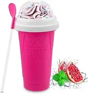 Slushie Maker Cup, DIY Magic Slushy Maker Squeeze Cup for Homemade Milk Shake Ice Cream Maker, Portable Smoothie Squeeze Cup for Juices and Milk, Birthday Gifts for Friends,Family(Pink)