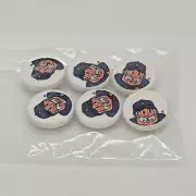 La Mode Police Officer Cartoon Round Plastic BUTTONS Constable Cop 1974 VTG
