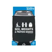 Swps Gym Sex Weights Protein Shakes D3 - Novelty Funny Stubby Holder With Base