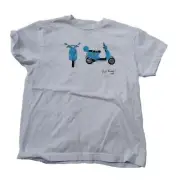 Vintage Paul Frank Tshirt, Blue Moped, White, Medium