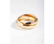 Gold Plated Cross Over Ring
