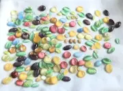 Czech Glass Cabochon Lot of Misc Colors and Sizes - 4 Cameos