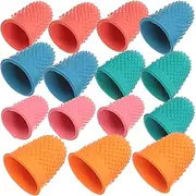 TOKIDNY Multi-use 15pcs Rubber Fingers Tip Covers Counting Writing Sorting Gaming Hot Glue Wax Resin Reusable Finger Protectors Thimble Finger Tips Comfortable Fit