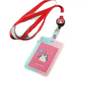 Cartoon Plastic Bus ID Card Holder Case Badge Retractable Reel Neck Strap Lanyard