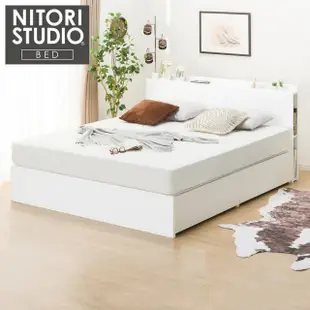 【NITORI 宜得利家居】◎雙人加大床座 床架 KAITO BOX WH 抽屜款(床座 床架 抽屜 KAITO)