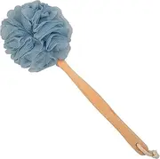 Back Scrubber for Shower, Long Handle Bath Shower Brush, Soft Nylon Mesh Back Cleaner Washer, Women & Men Exfoliating Pouf on a Stick for Body (Blue, One Size)