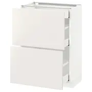 METOD base cab with 2 fronts/3 drawers, white Maximera/Veddinge white, 60x37x80 cm