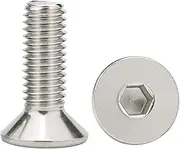 Long Socket Screws, 10pcs M4 M5 Length 6-90mm Hexagon Hex Socket Head Flat Countersunk Bolt Screw 304 Stainless Steel(35mm,M5-10pcs)